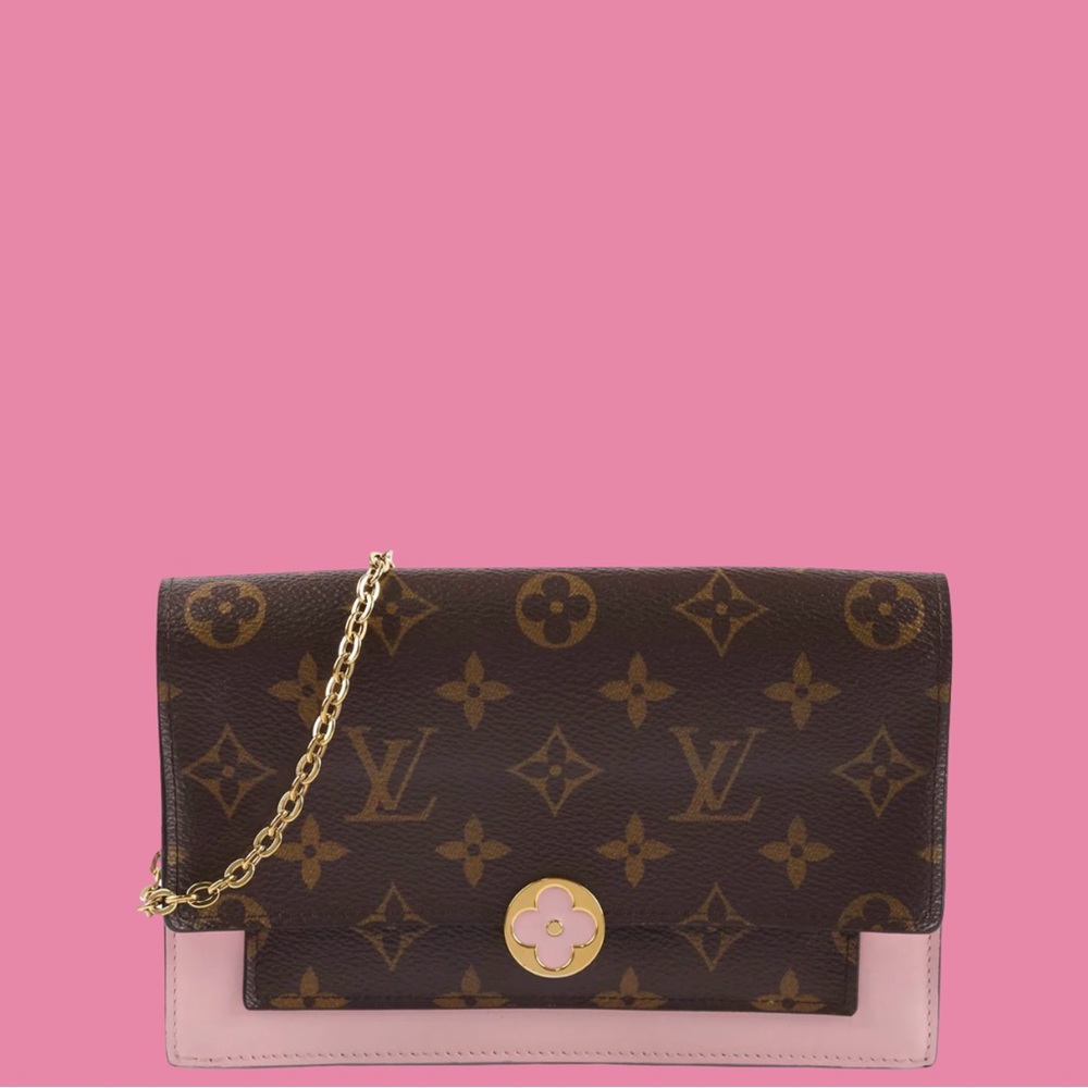 Louis Vuitton Flore Wallet On Chain Rose Ballerine